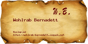 Wohlrab Bernadett névjegykártya